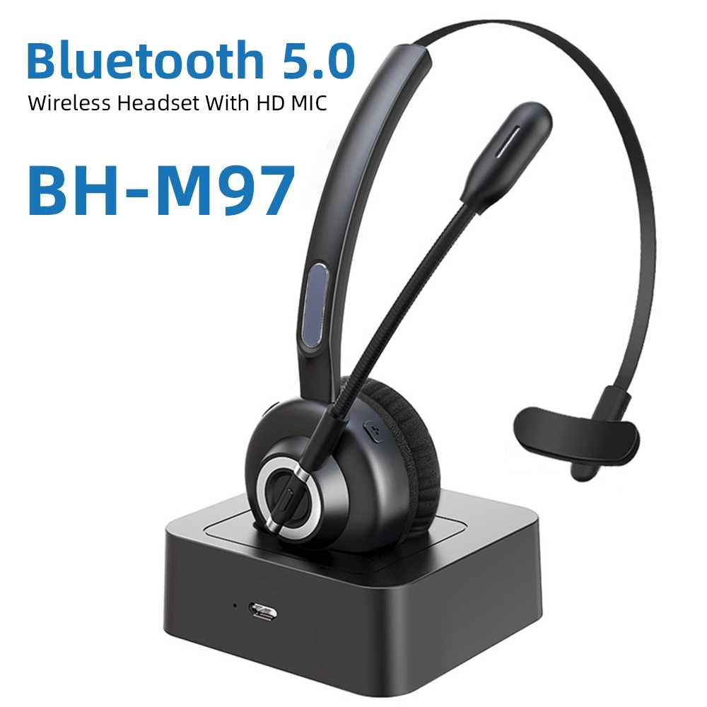 B5 Headset Mono Bluetooth 5.0 with Base Polymer Lithium 180mah - BH-M97