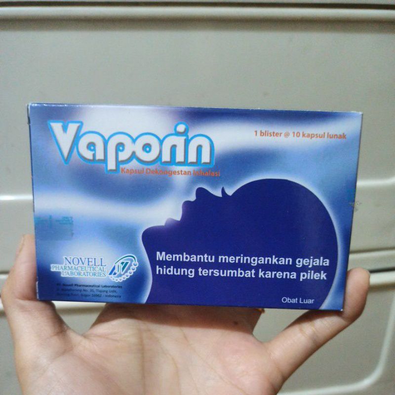 Vaporin kapsul dekongestan inhalasi box 10 kapsul hidung tersumbat karena pilek
