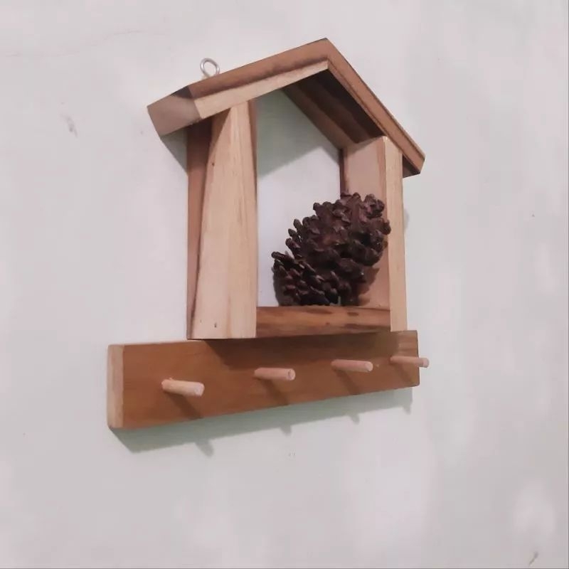 Kapstok gantungan kunci/gantungan tas/kapstok kayu jati solid