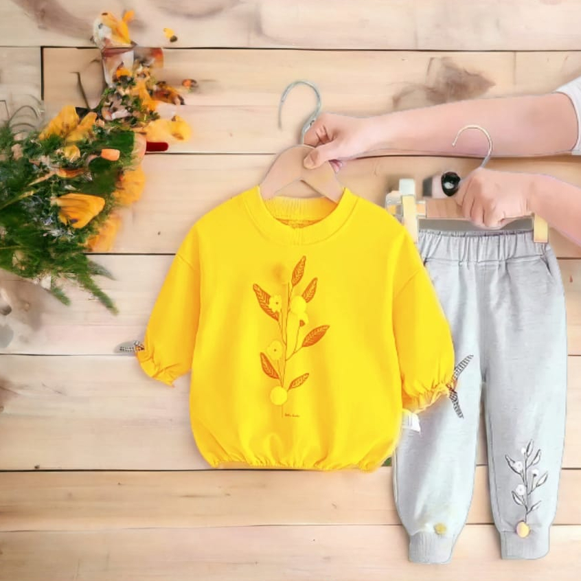 BAJU ANAK SETELAN PEREMPUAN KUPU KUPU 1-5 TAHUN