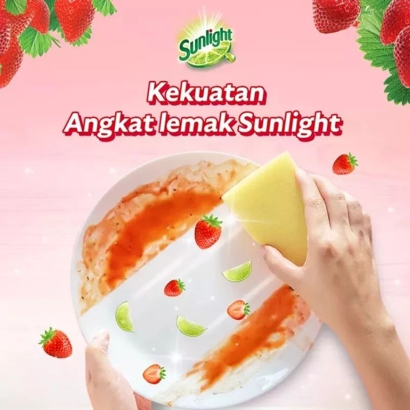 sunlight sabun cuci piring korean strawberry 560ml