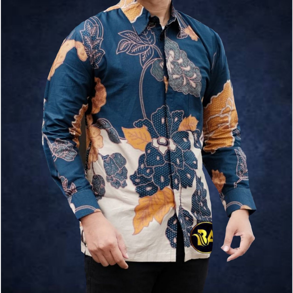 KEMEJA BATIK PRIA LENGAN PANJANG SIZE M L XL XXL BSWART Batik HRB026 kenango panjang padi