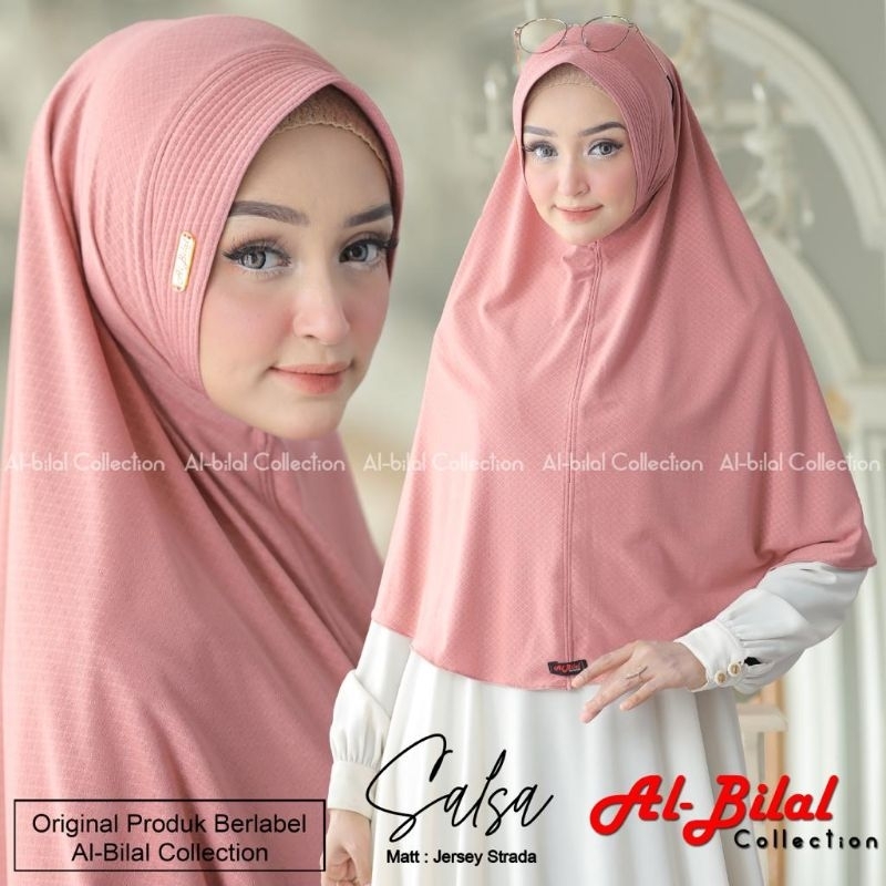 (Al Bilal Hijab) SALSA L •jilbab instan jersey strada•hijab instan pet motif