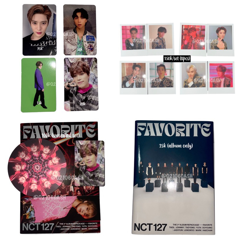 NCT127 Album Only Favorite / Unsealed Taeil set / PC Jaehyun Regulate / POB Mecima Polaroid set / AR