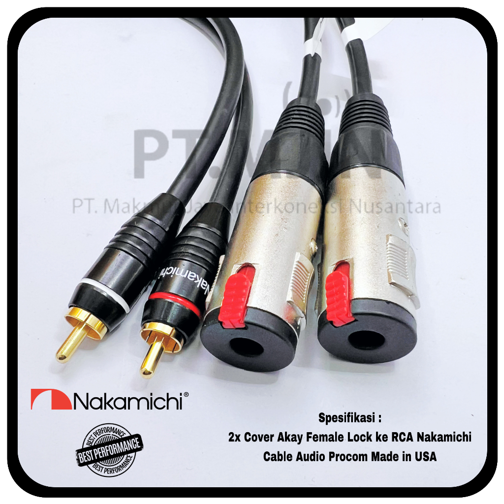 Kabel Audio RCA Nakmamichi ke Cover Akay Mono Lock Procom Cable Panjang 1 Meter