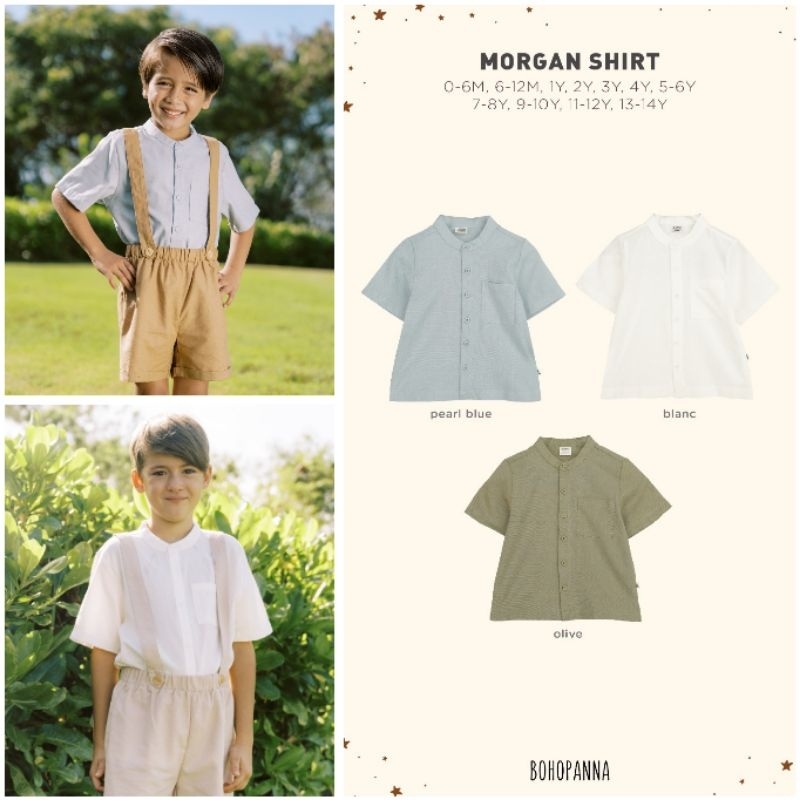 Bohopanna / Boho Panna Morgan Shirt / Atasan Anam Laki - Laki 0-8Y