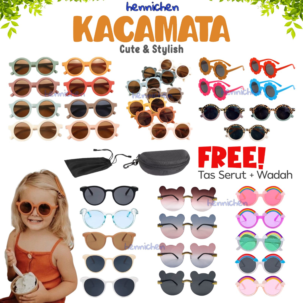 Kacamata Bayi Balita Anak 0-8 tahun | Retro Korean Fashion Unisex | Kacamata UV 400