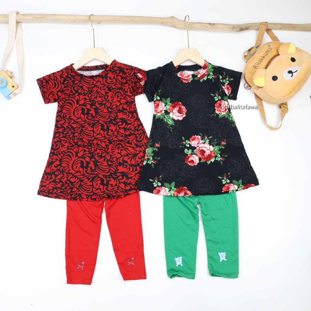 Set Sunshine uk Bayi-5 Tahun / Legging Import Polos Anak Perempuan Setelan Anak Perempuan Bayi Cewek Dress Daster Baju Tidur Murah Babycinnamon