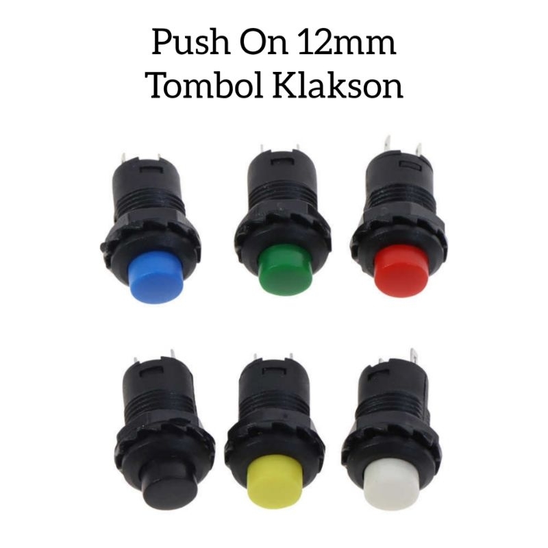 DS427 Tombol Saklar Switch Push On Klakson 12mm Reset Button