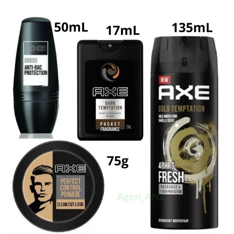 AXE MeN Deodorant Limited Edition Harumkan Indonesia 150ml Bodyspray Axe parfum saku 17ml AXE Roll oN Urban Anti Bakteri Protection 50ml AXe Deodoran Axe Hair styling Pomade 75g Axe minyak rambut Axe Glod Temptation 135ml