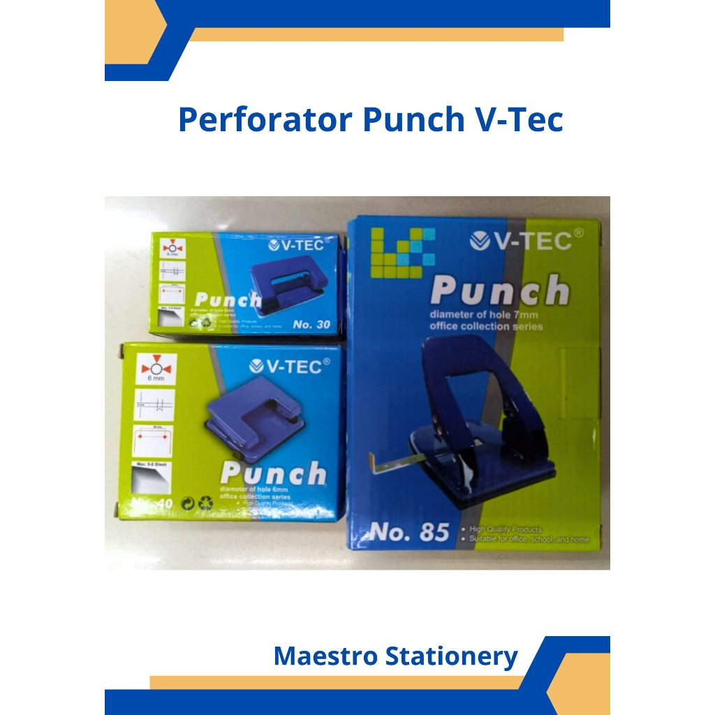 

Perforator Punch Pembolong V tec / V-Tec 2 holes kertas no 85
