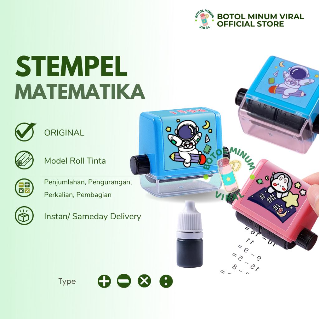 Stempel Matematika Roll Mainan Edukasi Latihan Math