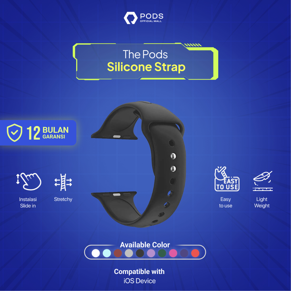 Premium Silicone Strap for iWatch &amp; Apple Watch by Pods Indonesia