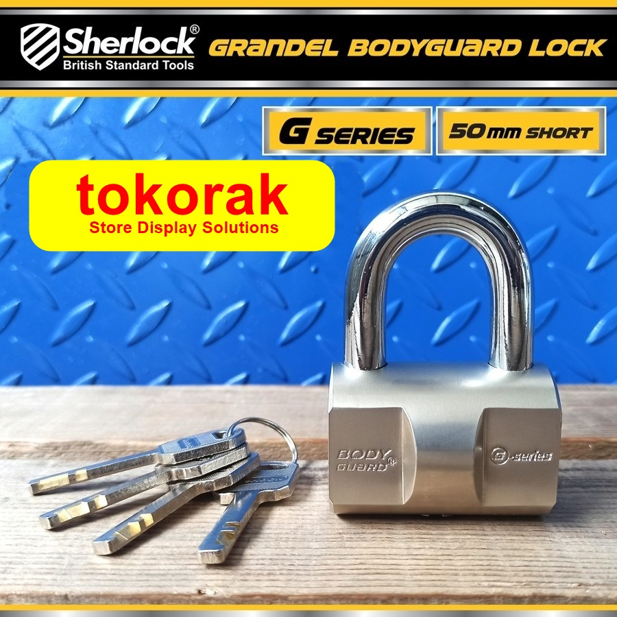 SHERLOCK GEMBOK 50 MM PENDEK GEMBOK GRANDEL BODYGUARD SERI G BULAT