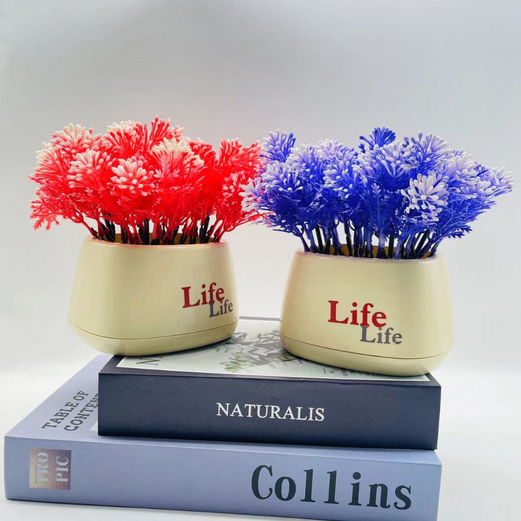 Bunga Hias Artifical Pot Tanaman Bonsai Rumput Daun Hiasan Meja Cantik Dekorasi Ruangan Artifical Flower Azgalery PBP168