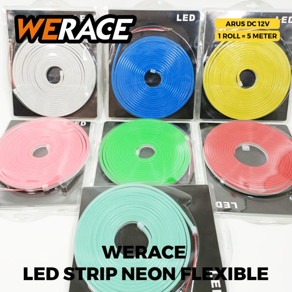 [WERACE] LAMPU STRIP ALIS FLEXIBLE 12V DC / LAMPU LED SELANG PANJANG 15CM 20CM 25CM 30CM 45CM 60CM 90CM GEPENG PIPIH MOTOR MOBIL