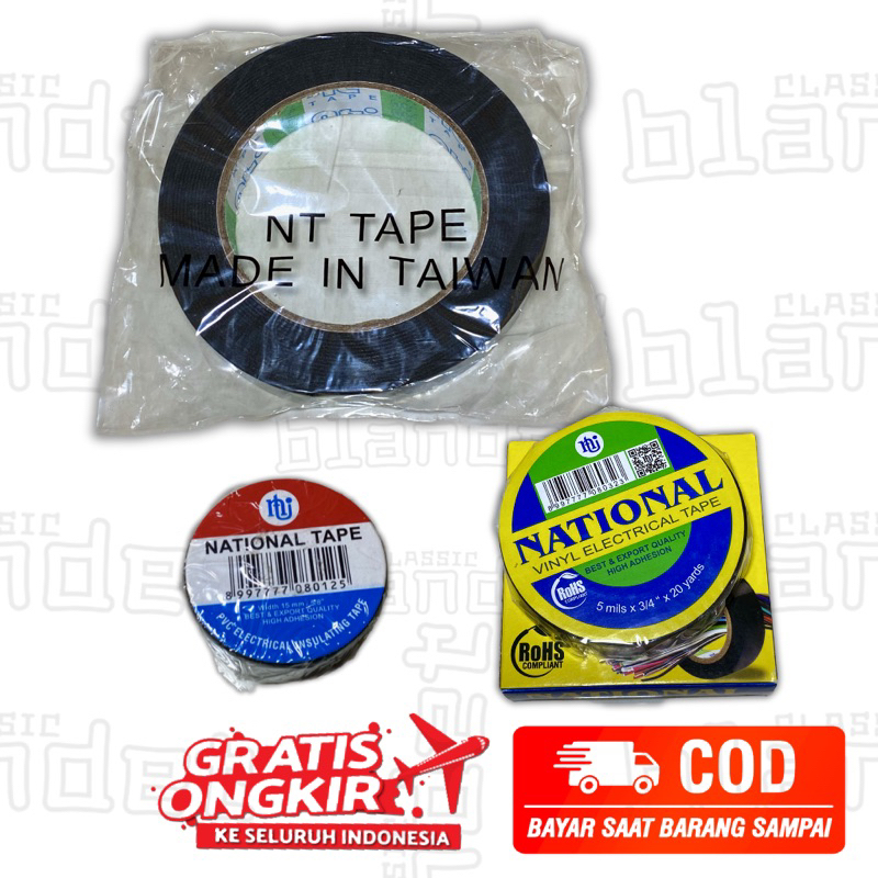 

⛔️BLANDET⛔️ Lakban Solasi Isolasi Selotip Double Dobel Tape Tip Nasional National Putih Coklat Hijau