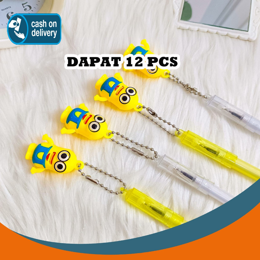

SELUSIN PULPEN GANTUNGAN BONEKA MINION FREE TEROMPET ISI 12 PCS PEN ALAT TULIS BOLPOIN UNIK IMUT MURAH PEN GEL KARAKTER LUCU MURAH PENA