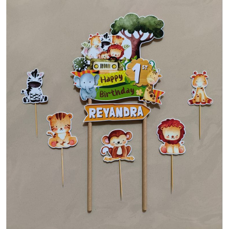 Cake topper SAFARI/ Topper cake ZOO / Animal CUSTOM