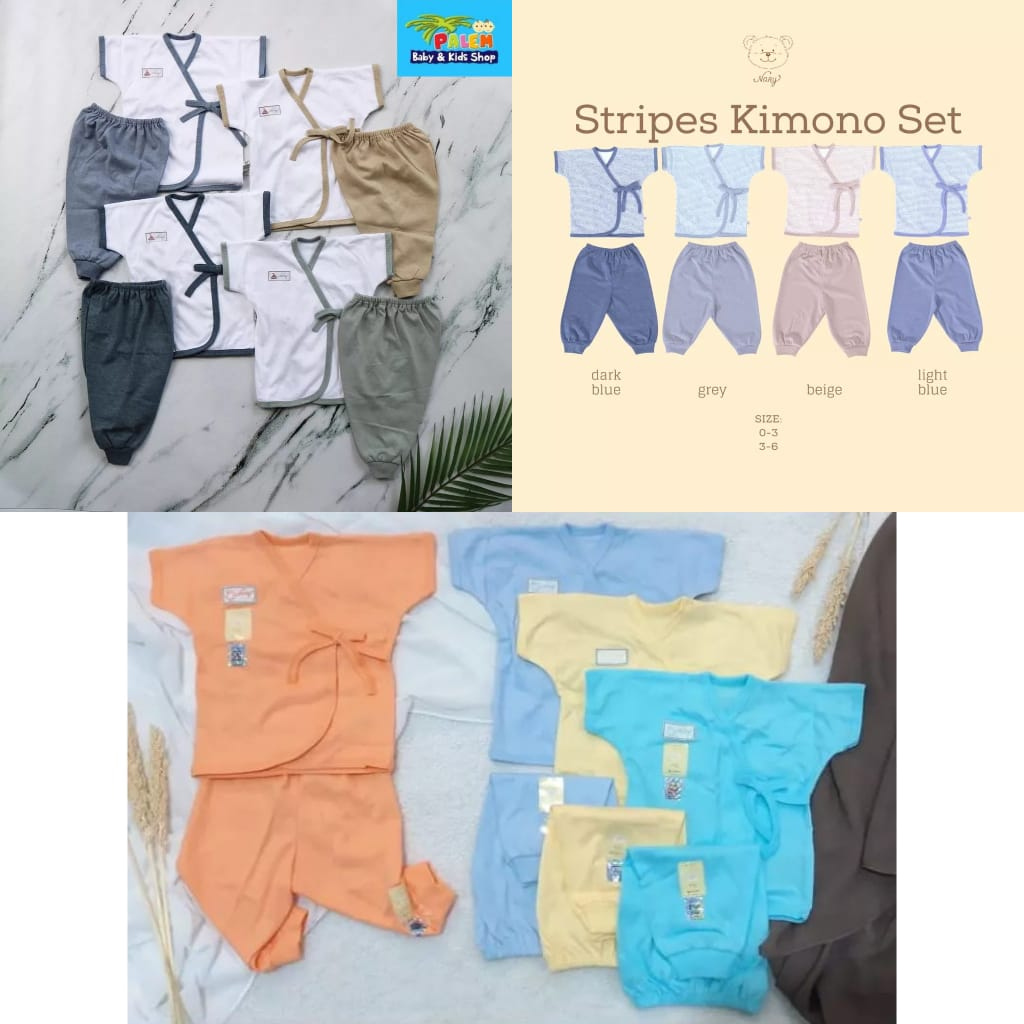 nary setelan pendek , panjang , baju pendek+celana panjang kimono bayi newborn isi 4pcs/2PCS