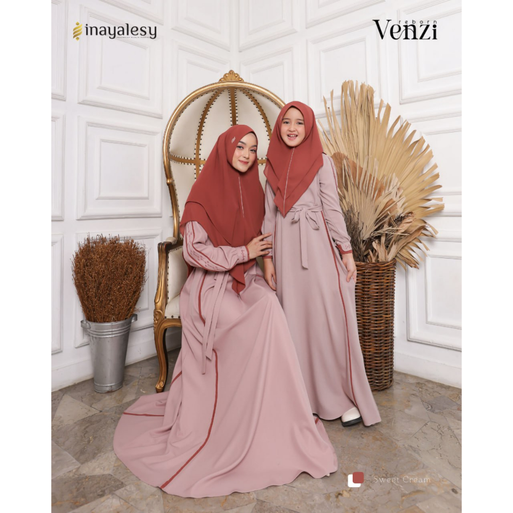 GAMIS COUPLE IBU ANAK VENZI REBORN ORIGINAL BY INAYA INAYALESY DRESS BAJU BUSANA MUSLIM WANITA BUSUI