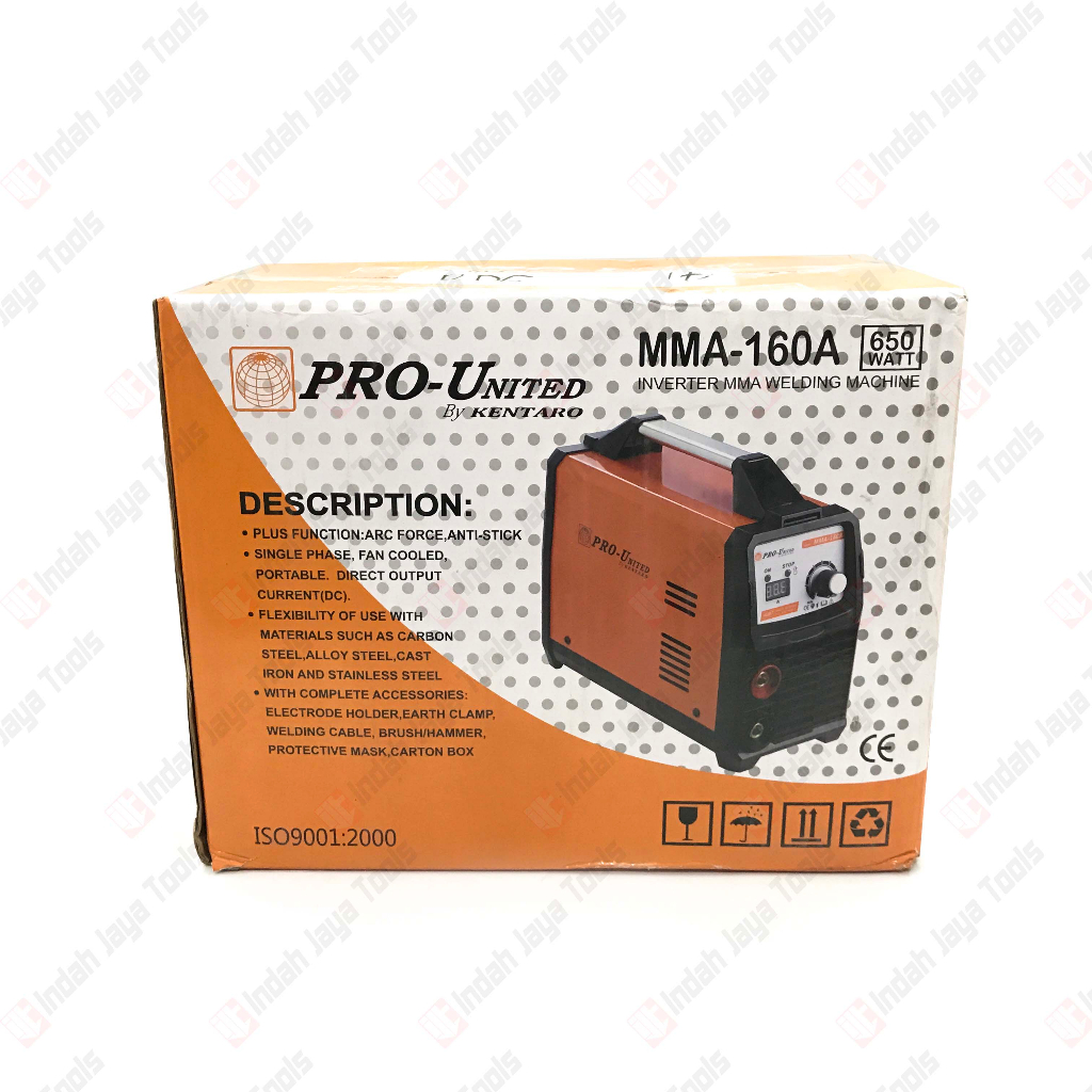 PRO UNITED by KENTARO MMA-160 Mesin Las Listrik Inverter Travo 650Watt