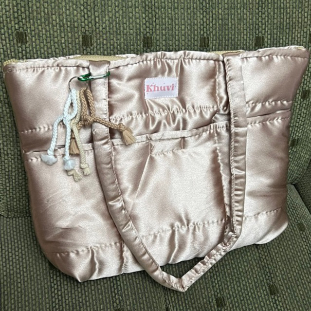 Puffy Bag Tas Khuvi Cream Shimmer Fluffy