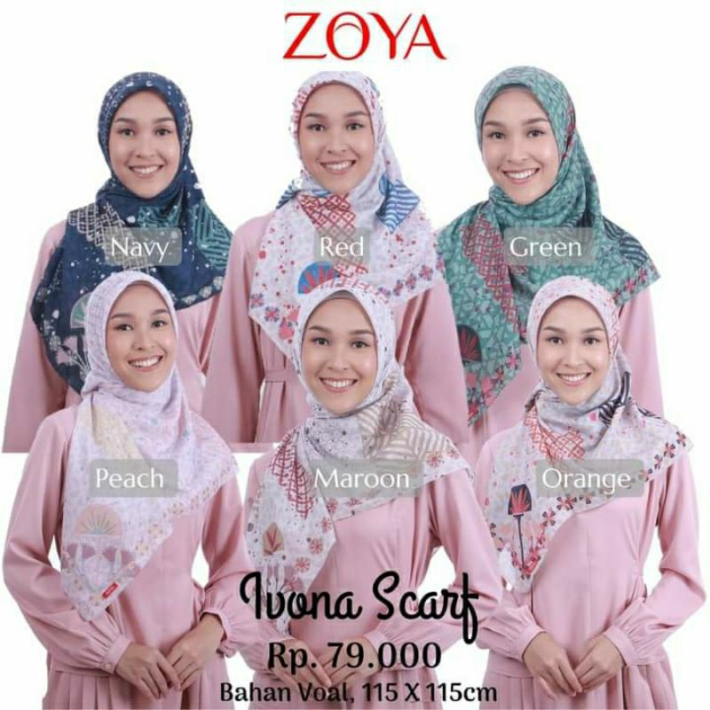 Zoya Jilbab Segiempat Ivona Scarf