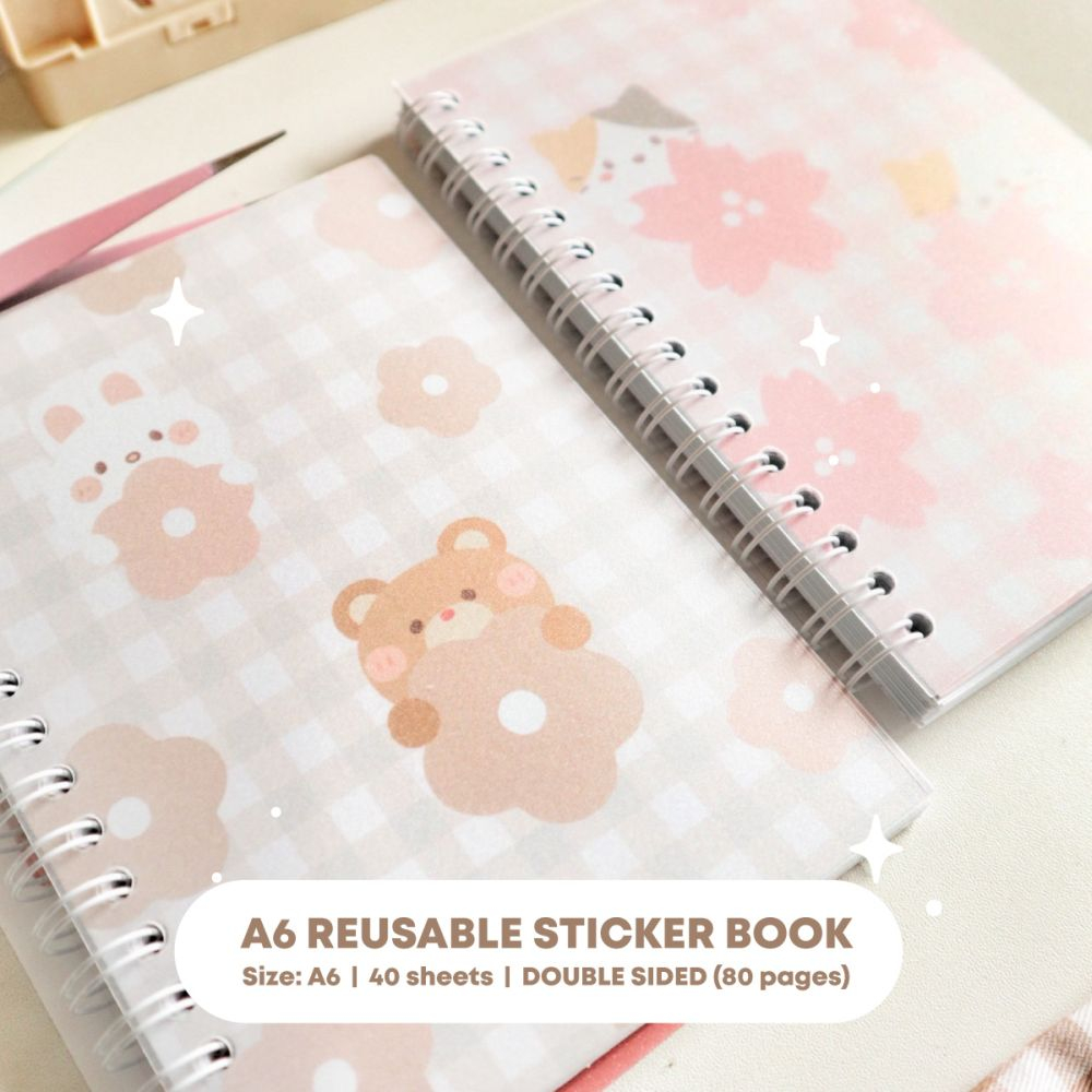 PASTERU STICKER Reusable Sticker Book / Buku Kertas Polos Album Stiker Journal