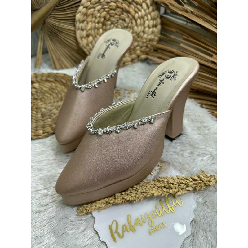 Sepatu wedding pesta Cantik Brisia Rosegold 10cm