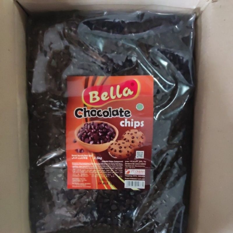 

chocochips bella 2,5kg cocok untuk baking kue dan topping minuman