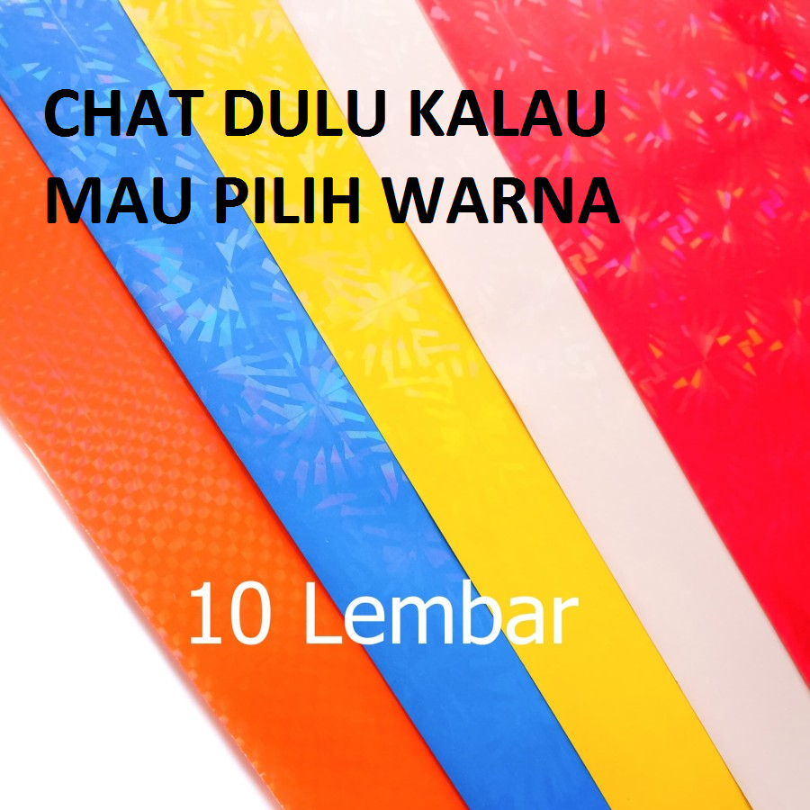 

10 LEMBAR Kertas Hologram Warna Warni Tipis Holo Paper 49,5x69,5cm STOCK RATUSAN KILO