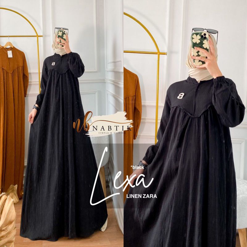 Lexa Gamis Nabtik Original Termurah Gamis Polos Linen Zara Terbaru