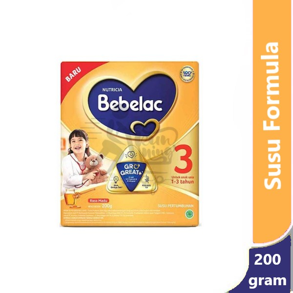Bebelac 3 Rasa Madu 200 gram - susu formula pertumbuhan anak FOS & GOS