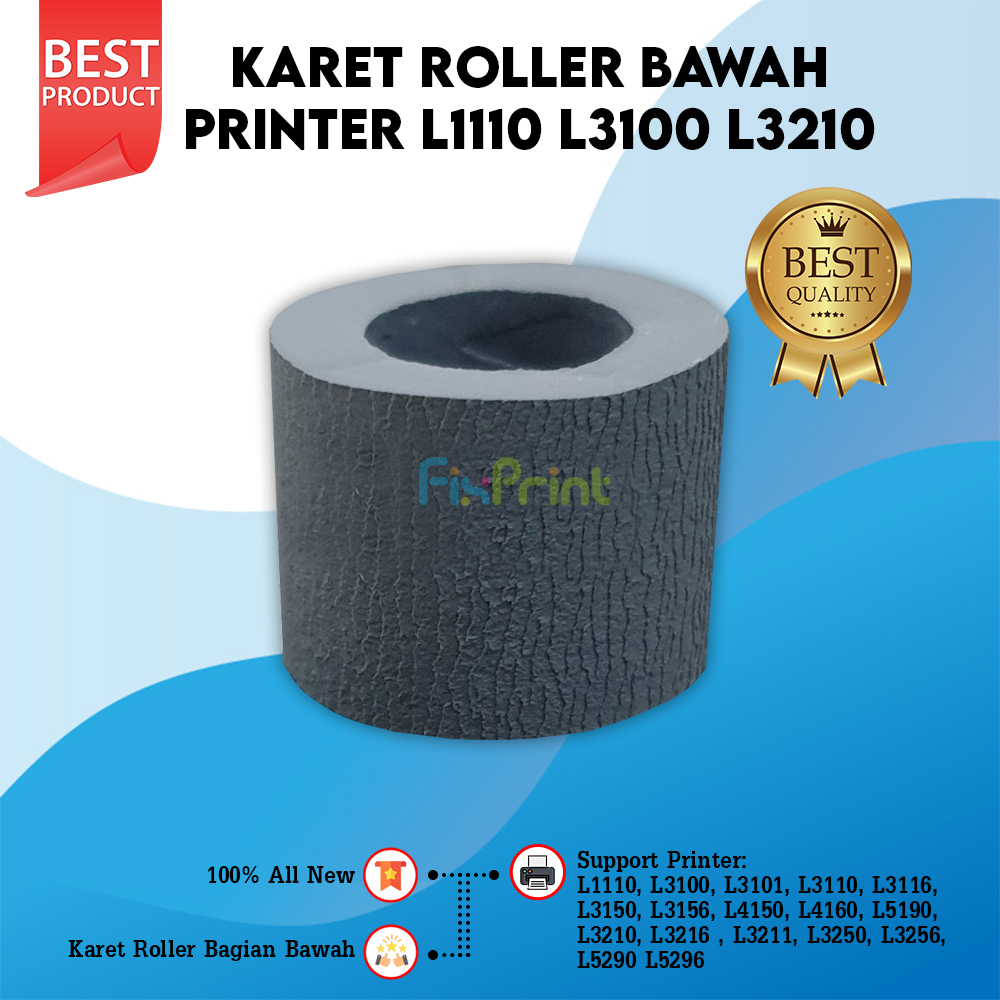 Karet Roller Bawah Epsn L1110 L1210 L1256 L3100 L3101 L3110 L3116 L3210 L3216 L3211 L3150 L3250 L3256 L3156 L4150 L4160 L5190 L5290 L5296 . Karet Roll Penarik Kertas Printer Ink Tank EcoTank L-1110 L-3110 L-3150 L-5190