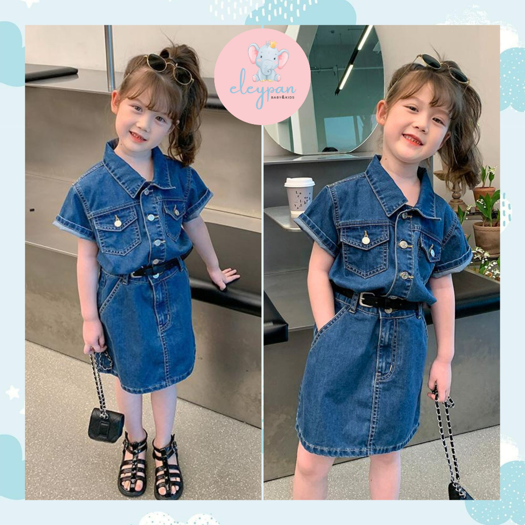 Dress Jeans Anak Import Premium Terusan Jins Baju Rok Denim Anak Perempuan