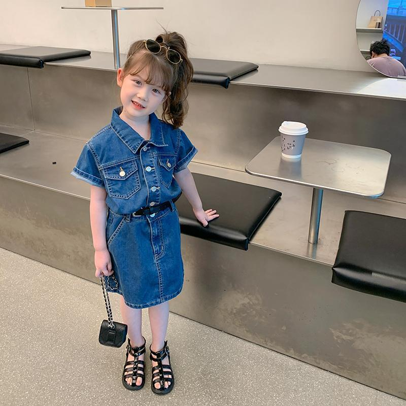 Dress Jeans Anak Import Premium Terusan Jins Baju Rok Denim Anak Perempuan