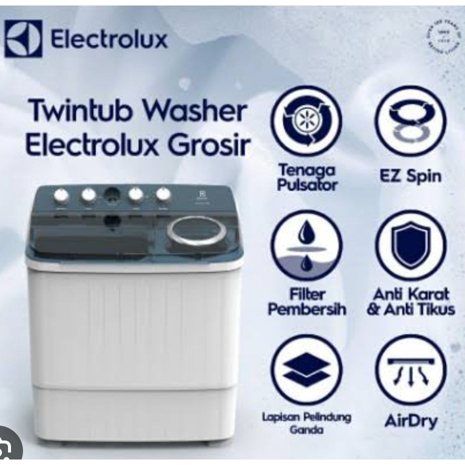 Mesin Cuci Electrolux 2 Tabung 12 Kg EWS13262WA