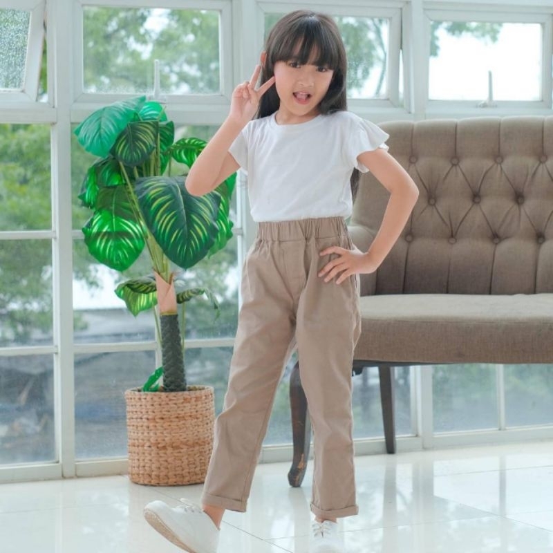 celana chinos celana panjang anak perempuan laki-laki unisex kinycurly