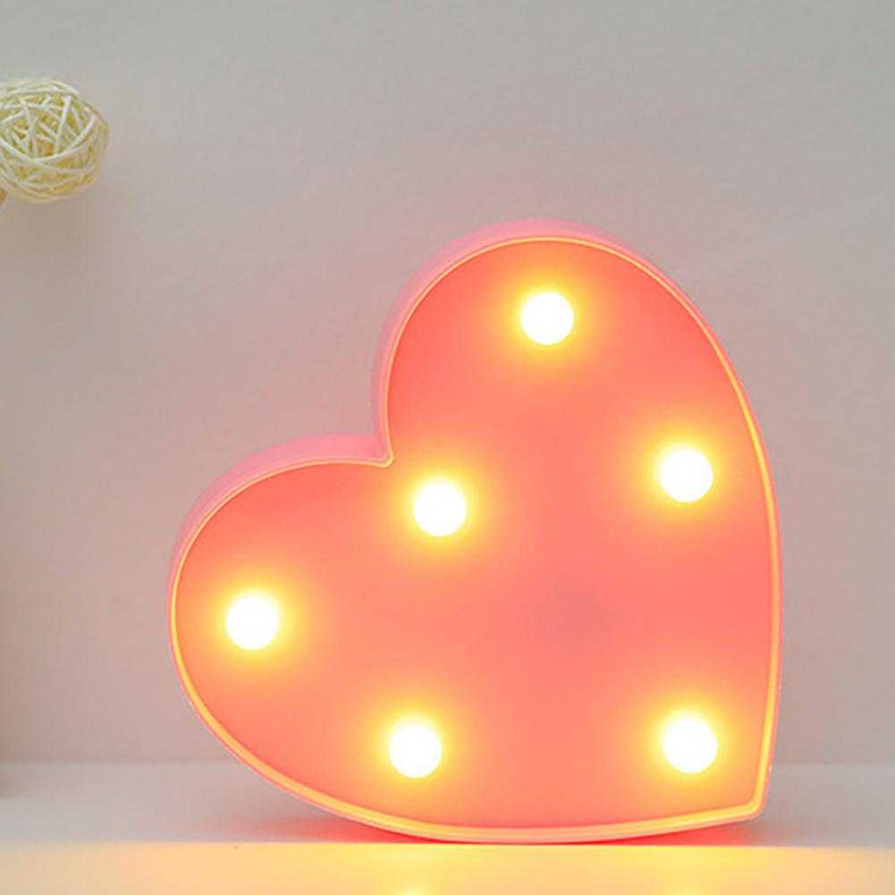 Lampu Meja Hias LED Romantis Bentuk Love Warm White Lembut Lampu Dekorasi Rumah Desain Minimalis Berkualitas