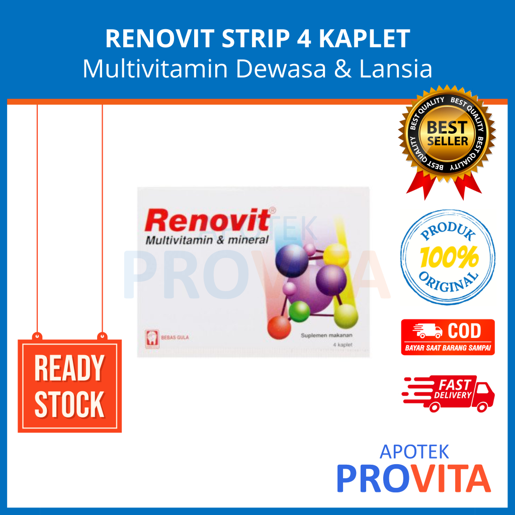 RENOVIT STRIP 4 KAPLET - Multivitamin Dewasa & Lansia