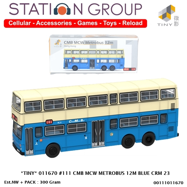 TINY 011670 #111 CMB MCW METROBUS 12M BLUE CREAM 23 - DIECAST