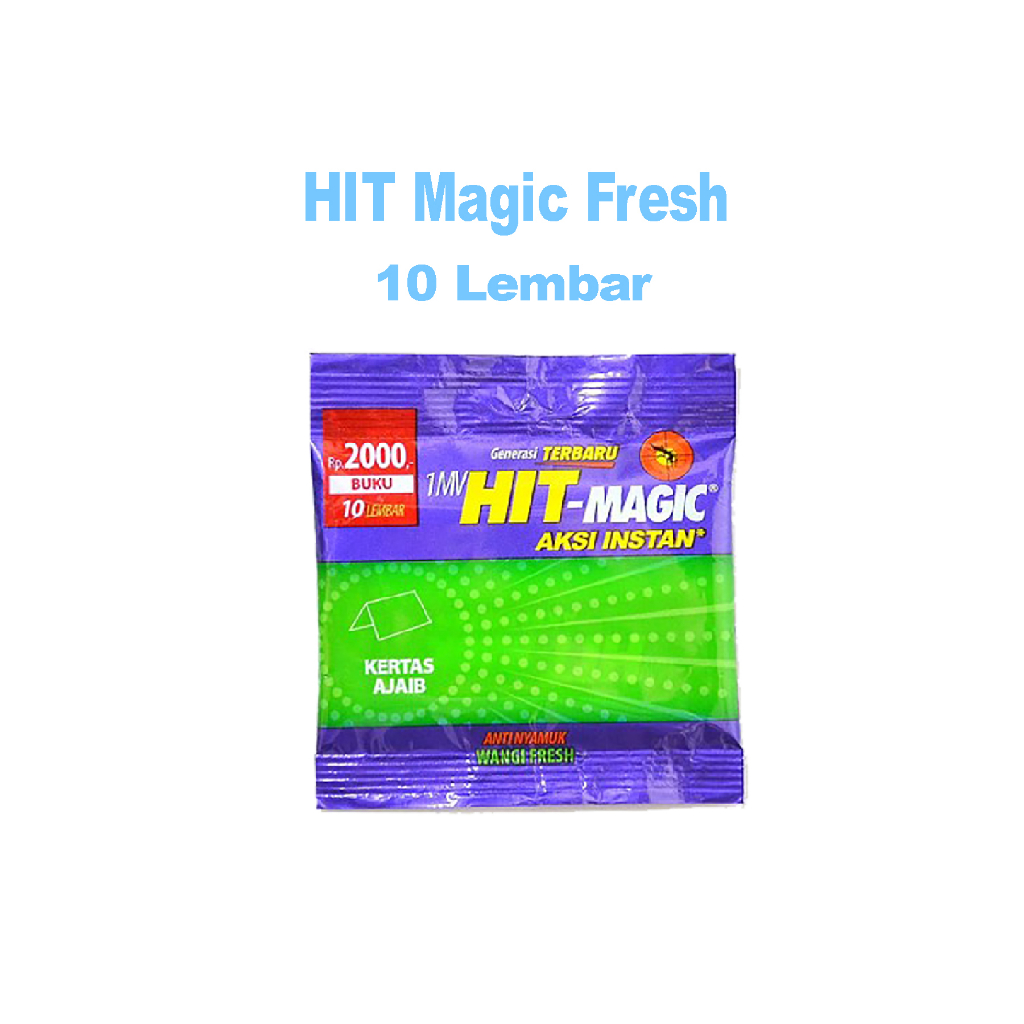 Hit Magic Wangi Fresh 1 Box (24 pcs) 10 Lembar - Obat Nyamuk Kertas Ajaib - Bunuh Nyamuk Penyebab Demam Berdarah