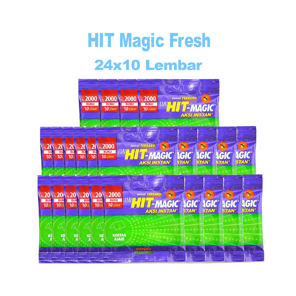 Hit Magic Wangi Fresh 1 Box (24 pcs) 10 Lembar - Obat Nyamuk Kertas Ajaib - Bunuh Nyamuk Penyebab Demam Berdarah