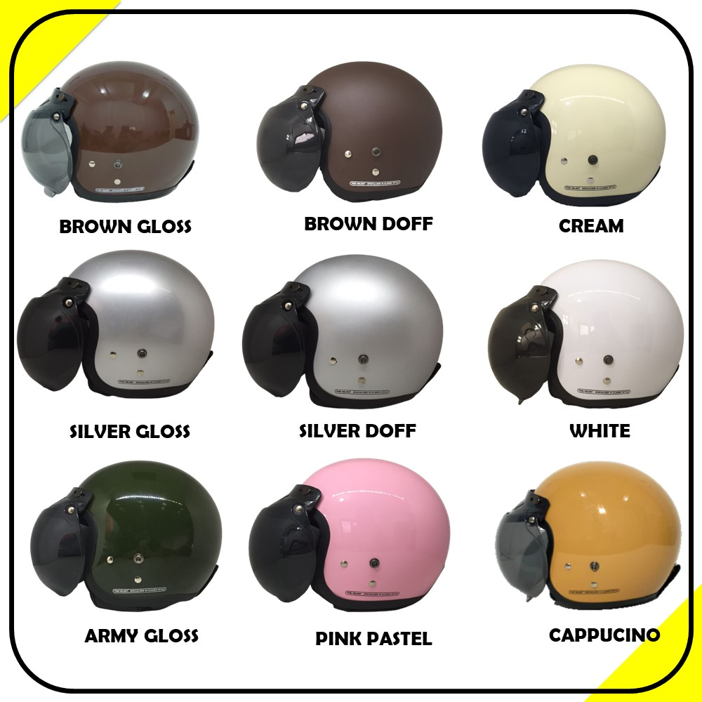 Helm Retro Bogo PHM/DENKA Cardano Dengan Kaca Murah