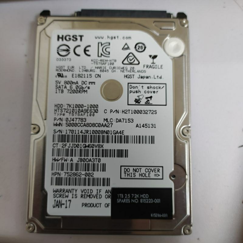 hdd 1tb laptop hgst non slim