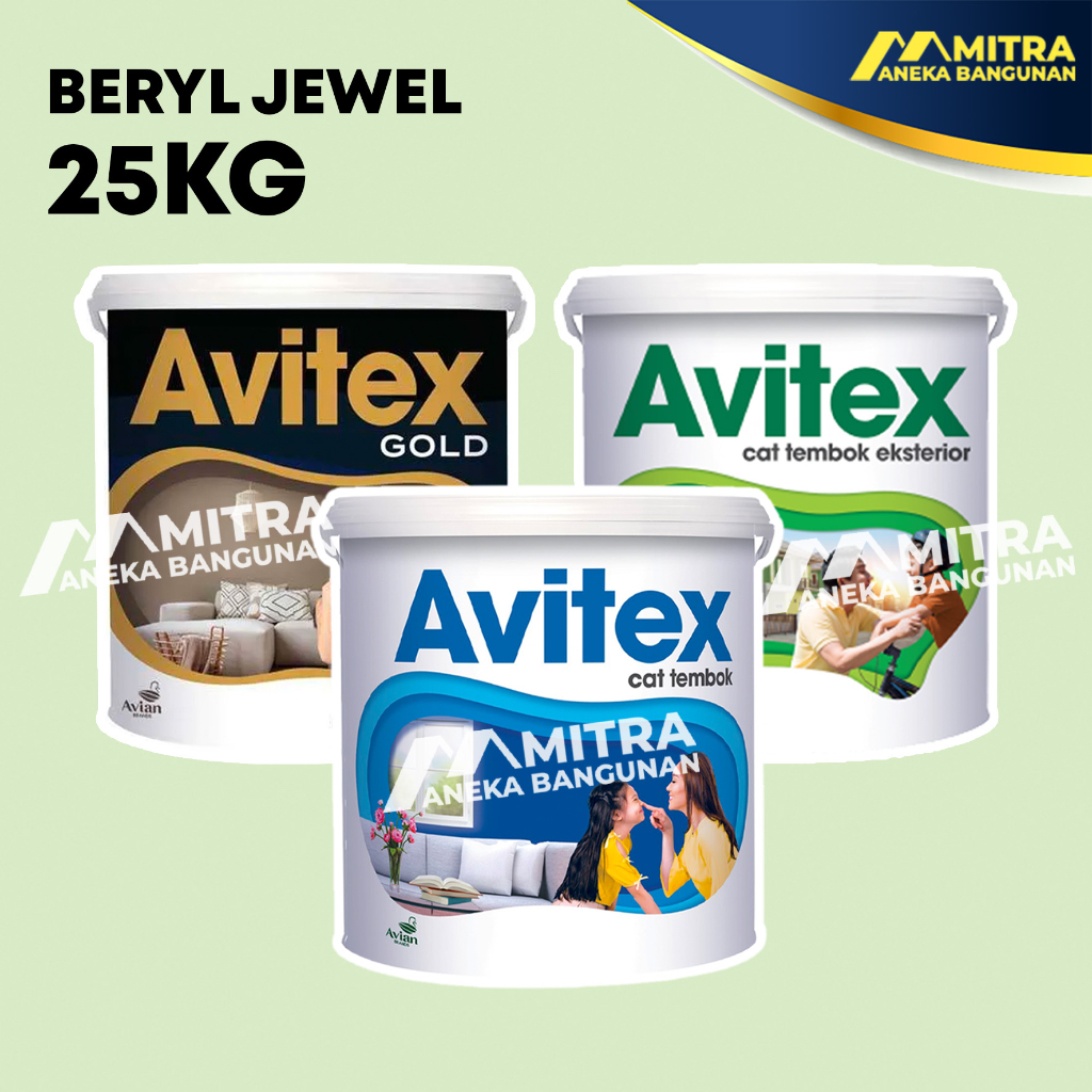 CAT TEMBOK AVITEX 25 KG PAIL BERYL JEWEL G13 002 / AVITEX INTERIOR EXTERIOR AVITEX GOLD / AVIAN / HIJAU