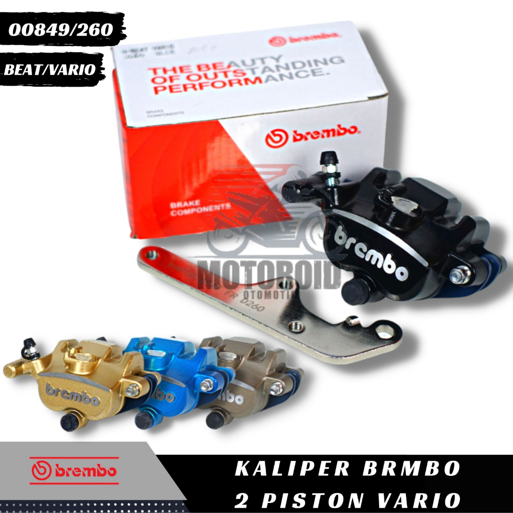 Kaliper Vario Colour Samurai Kiri Honda Piston Breket Piringan Besar 260mm Cnc 2019 125/150 Beat FI St 2P Caliper BRB