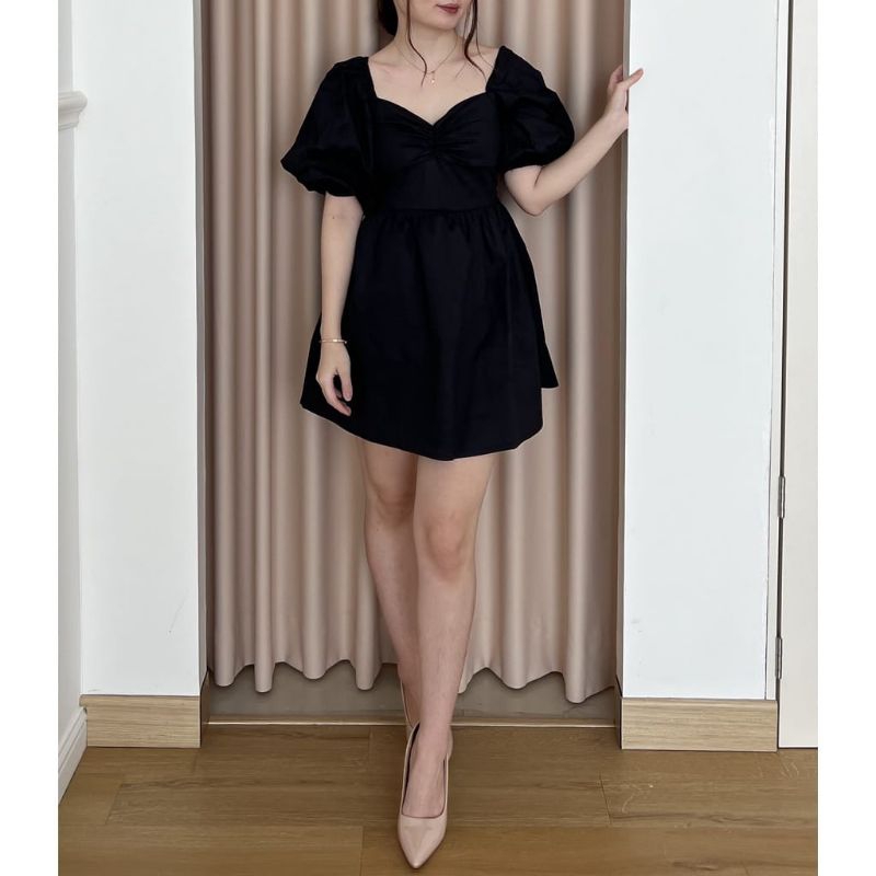 HYERI Korean Mini Dress Wanita Korea Sabrina Jumbo | Gaun Wanita Plus Size