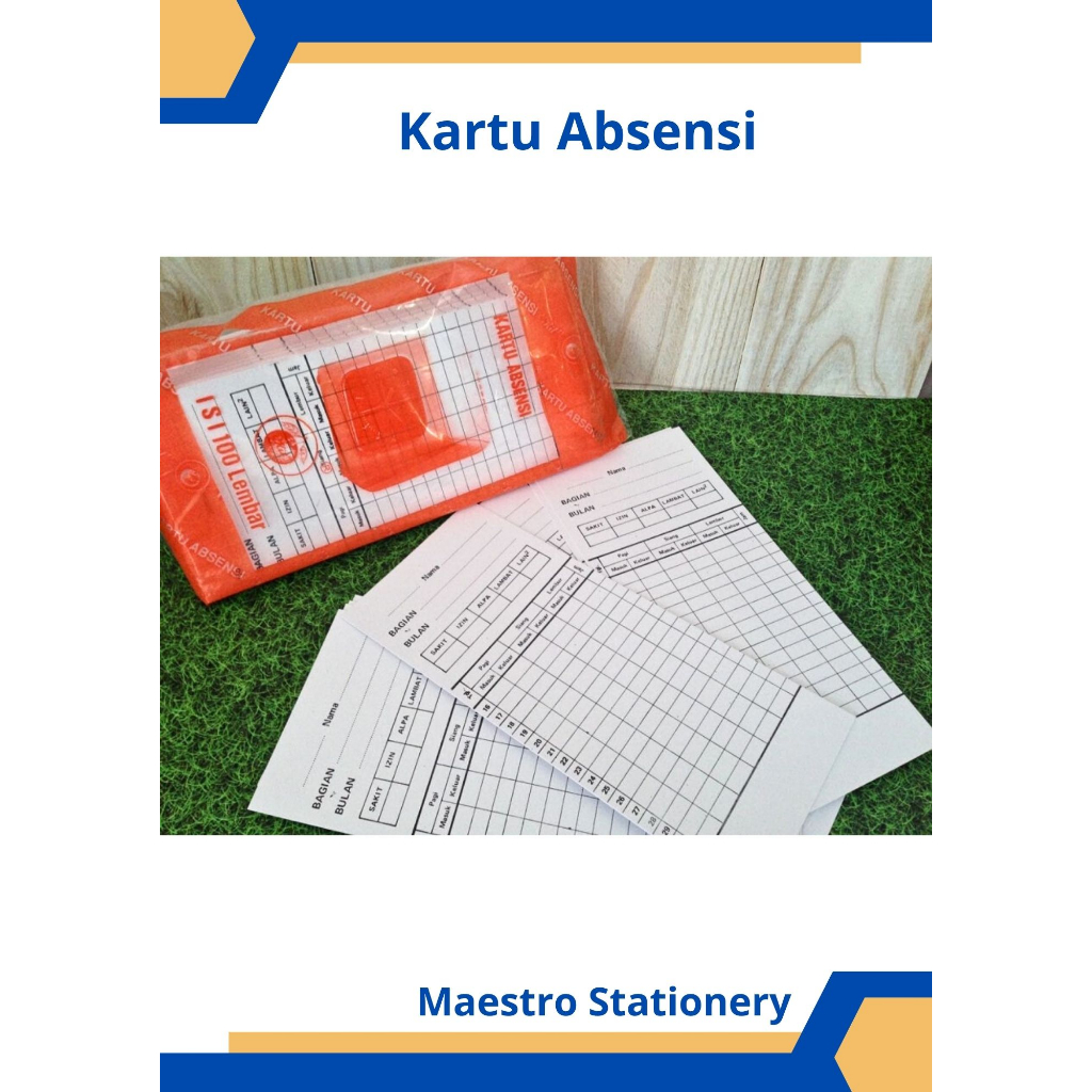 Kartu Absen APEL JERUK / Kartu Kertas Absensi / Kartu Absen Amano